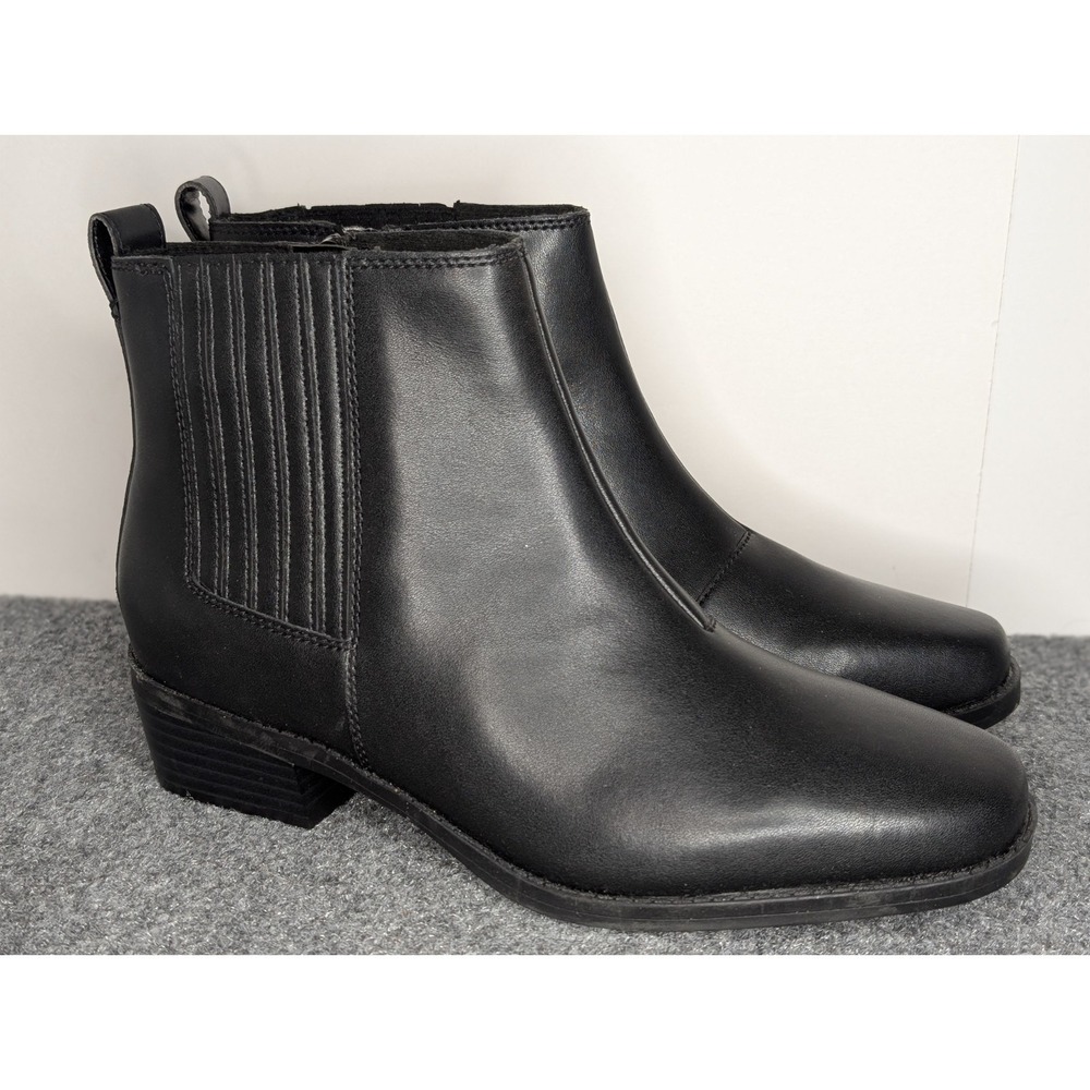 Clarks Collection Women's Danyelle Skip Block Heel Booties Black Size‎ 8 W Wide